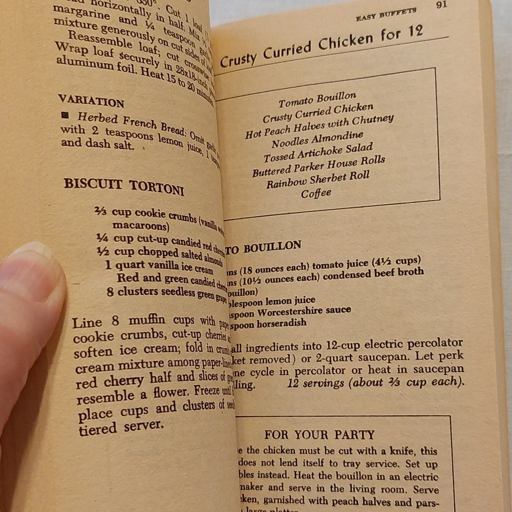 Vintage 1975 Betty Crocker Dinner Parties Cookbook